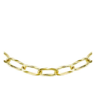 Collier Fancy ovale Or Jaune 375, Longueur 51 cm - Emanessence