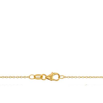 Collier Fleur Or Jaune 375, Oxydes de Zirconium, Longueur 43 à 46 cm - Emanessence