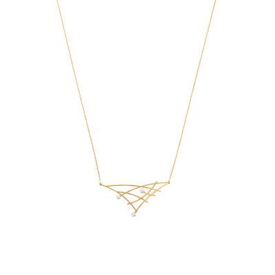 Collier géométrie perle de culture eau douce, Longueur 42 à 45 cm - Emanessence