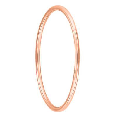 Rose 750/1000 Gold Solid Round Wire Bangle Bracelet, Diameter 42 mm, Width 1 mm to 3.60 mm - Emanessence