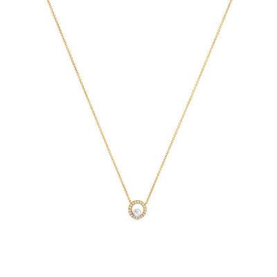 Collier anneau perle de culture eau douce et oxyde, Longueur 42 à 45 cm - Emanessence