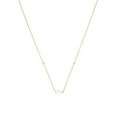 Collier perle de culture eau douce et oxyde, Longueur 42 à 45 cm - Emanessence