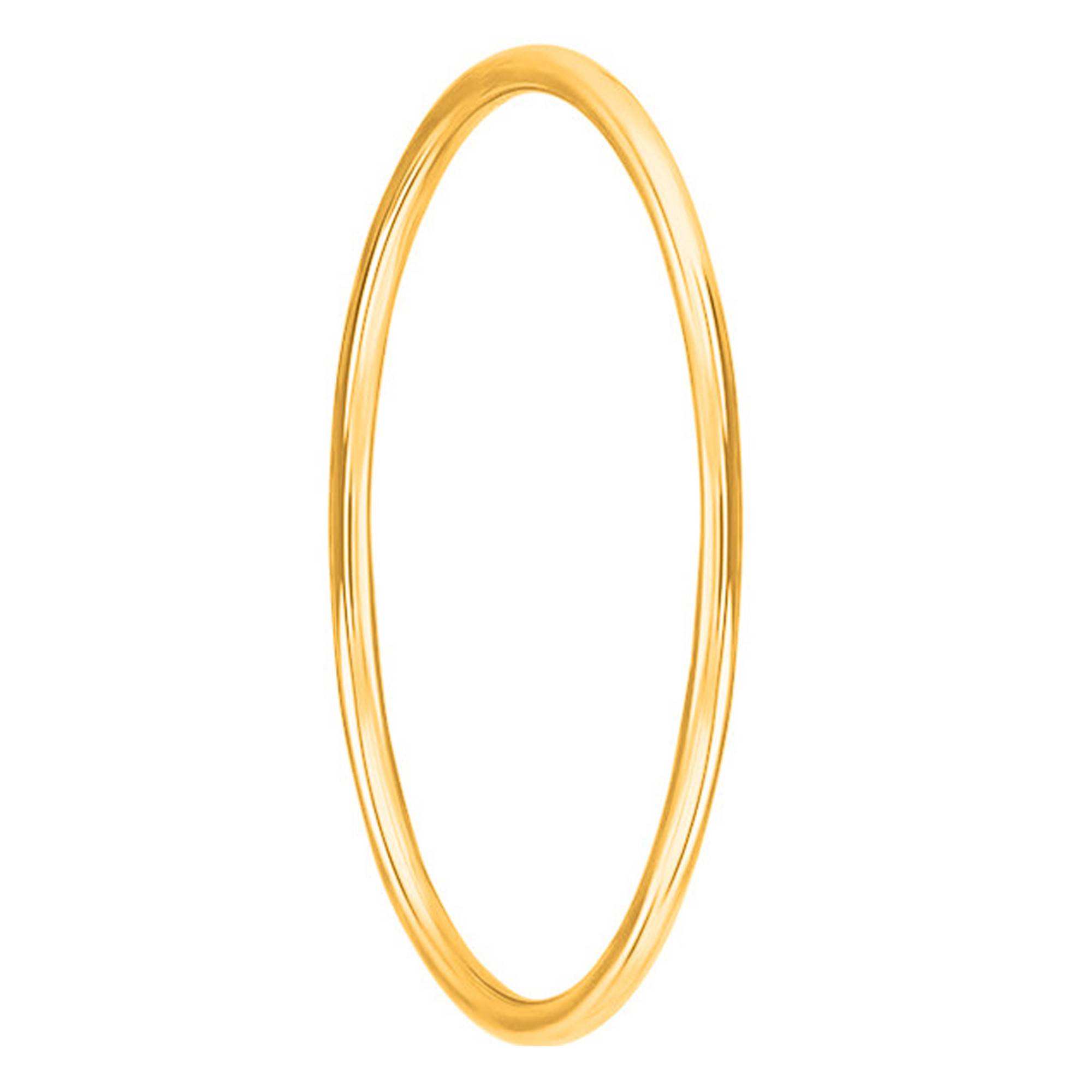 Bracelet Jonc Fermé En Plaqué Or 18 Carats – Fil Rond 4 Mm, Taille 66, Neuf Avec étiquettes