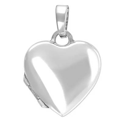 925 Rhodium-Plated Silver Heart Photo Pendant - Emanessence