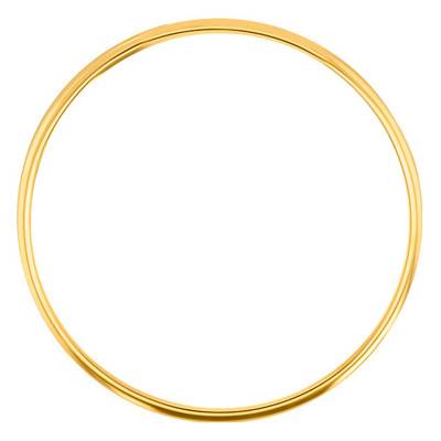 Yellow 18K Gold-Plated Round Wire Bangle Bracelet, Diameter 55 mm to 65 mm, Width 3.5 mm - Emanessence