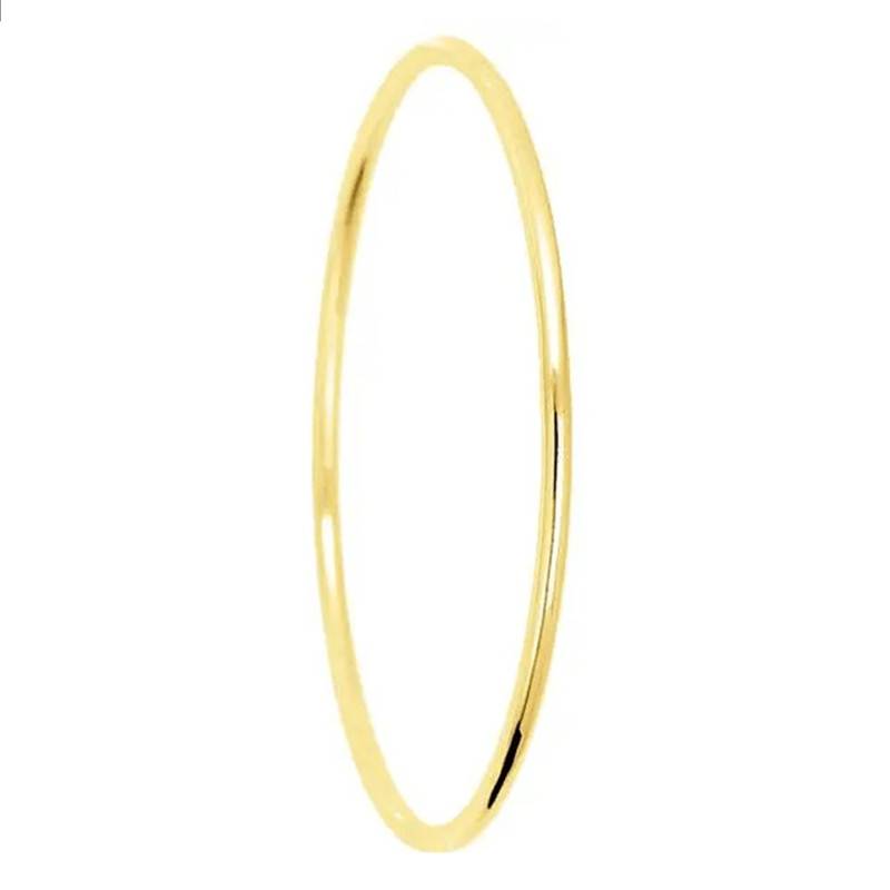Bracelet Jonc Massif Fil Ovale en Or Jaune 750, Diamètre 60 mm, Largeur de 2,20 mm à 4,75 mm - Emanessence