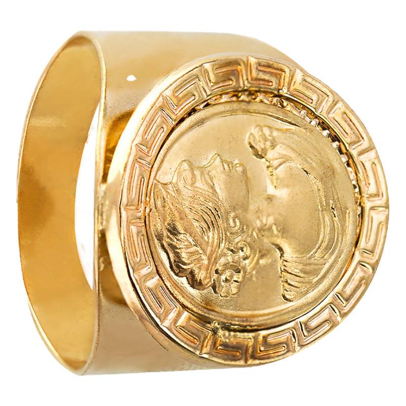 375/1000 Yellow Gold Greek Cameo Signet Ring - Emanessence