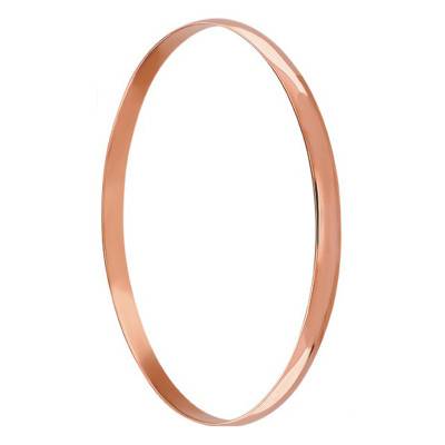 Rose Gold 750/1000 Solid Flat Half-Bangle Bracelet, 63 mm Diameter, Width 3 mm to 8 mm - Emanessence