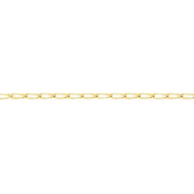 Simple 375/1000 Yellow Gold Oval Link Chain Bracelet, Length 18 cm, Width 1.70 mm - Manillon