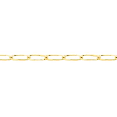 Simple 375/1000 Yellow Gold Oval Link Chain Bracelet, Length 18 cm, Width 3 mm - Manillon