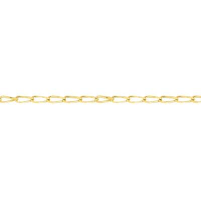 Yellow 375/1000 Gold Simple Oval Link Chain Bracelet, 18 cm Length, 2.50 mm Width - Manillon