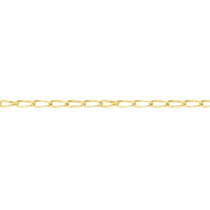 Yellow 375/1000 Gold Simple Oval Link Chain Bracelet, 18 cm Length, 2.50 mm Width - Manillon