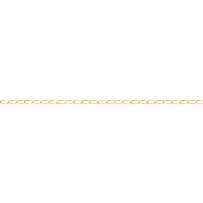 Yellow 375/1000 Gold Simple Oval Link Chain Bracelet, 18 cm Length, 2 mm Width - Manillon