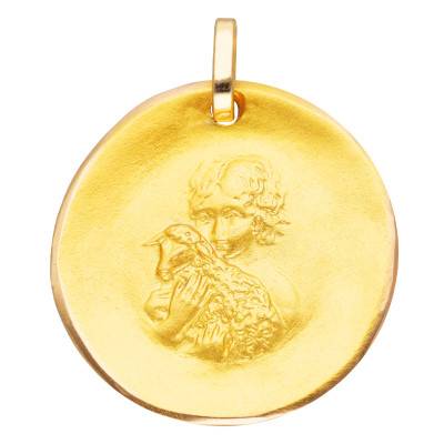 Médaille Ange et Agneau en Or Jaune 375 ou 750 - Lucas Lucor