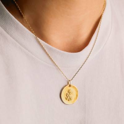 Médaille Ange et Agneau en Or Jaune 375 ou 750 - Lucas Lucor