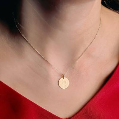 Médaille Ange Pensif en Or Jaune 375 ou 750, Diamètre 15 mm - Lucas Lucor