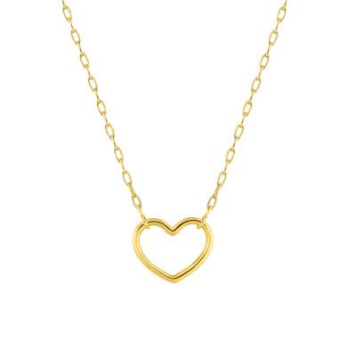 375 Yellow Gold Heart Necklace - Emanessence