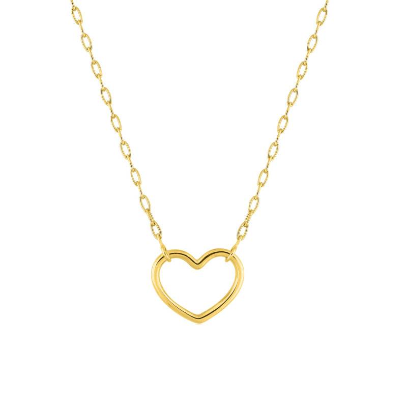 375 Yellow Gold Heart Necklace - Emanessence