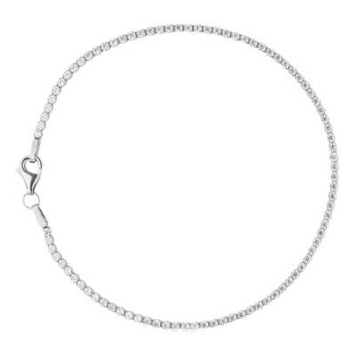 Bracelet Rivière en Argent 925 & Zircones Blanches, Longueur 18 cm - Emanessence