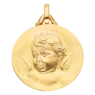 Médaille Ronde Ange Or Jaune 375 ou 750 - Lucas Lucor