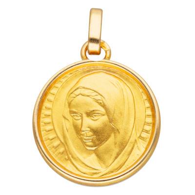 Médaille Ronde Vierge en Or Jaune 375 ou 750 - Lucas Lucor