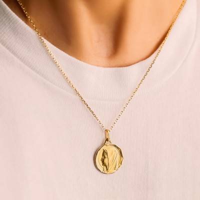 Médaille Vierge de Profil en Or Jaune 375 ou 750 - Lucas Lucor