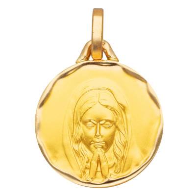 Médaille Irrégulière Vierge en Prière, Or Jaune 375 ou 750 - Lucas Lucor