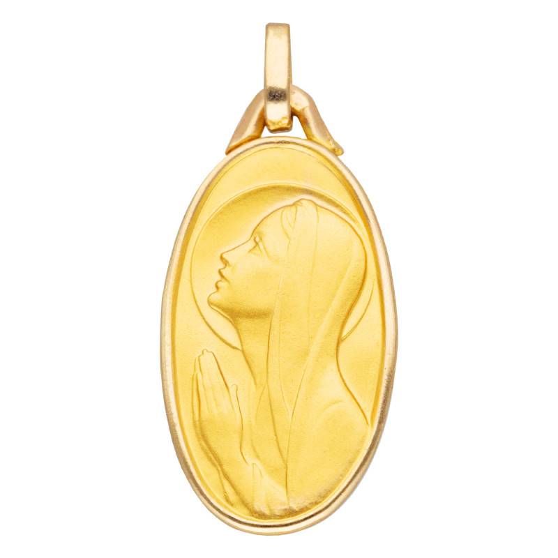 375 or 750 Yellow Gold Oval Virgin Medal - Lucas Lucor