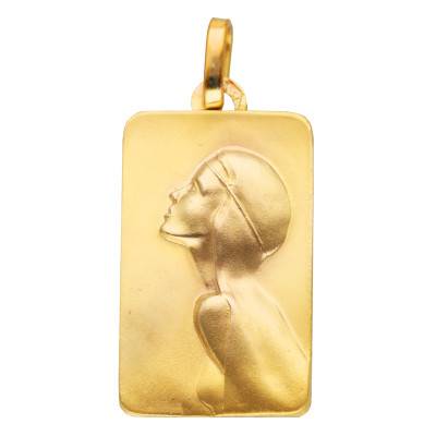 Médaille Vierge Rectangulaire en Or Jaune 375 ou 750 - Lucas Lucor