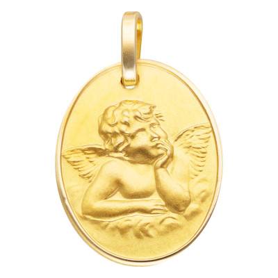Médaille Ange Pensif, Or Jaune 375 ou 750 - Lucas Lucor