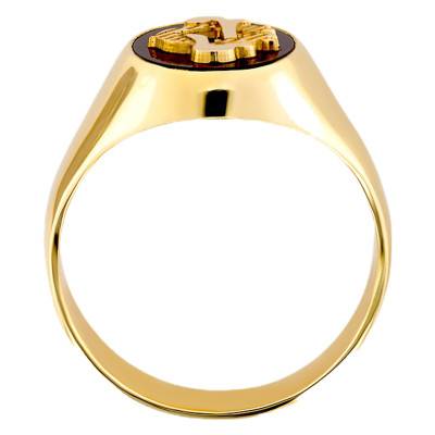 Chevalière Ovale 11 x 14 mm Onyx & Or Jaune 375 - Emanessence