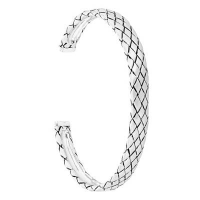 Bracelet Jonc Effet Matelassé, Longueur 21 cm, Largeur 8 mm - Emanessence