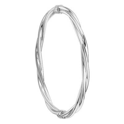 375 White Gold Twisted Bangle Bracelet, 4 mm Width - Emanessence