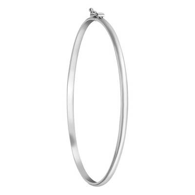 Bracelet Jonc Bombé 2,80 mm, Or Blanc 375, Largeur 2,80 mm - Emanessence