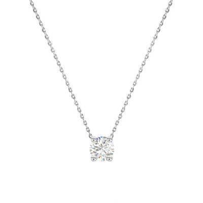 Collier diamant de synthèse de 0,30 à 0,70 ct & Or Blanc 750, Longueur 45 cm - Ocarat