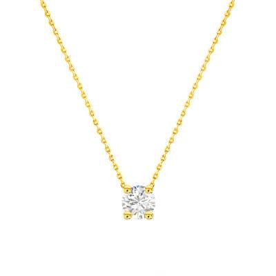 Collier diamant de synthèse de 0,30 à 0,70 ct & Or Jaune 750, Longueur 45 cm - Ocarat