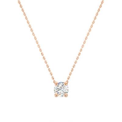 18K Rose Gold & Lab-Grown Diamond Necklace 0.30 ct to 0.70 ct, 45 cm Length - Ocarat