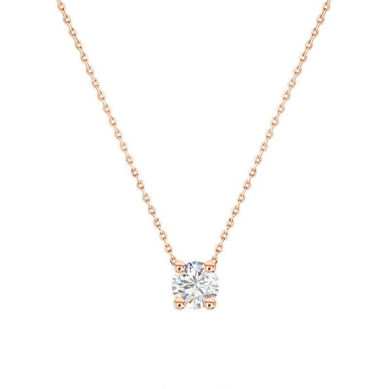 18K Rose Gold & Lab-Grown Diamond Necklace 0.30 ct to 0.70 ct, 45 cm Length - Ocarat