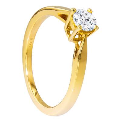 Bague solitaire diamant de synthèse 0,50 ct & Or Jaune 750 - Ocarat