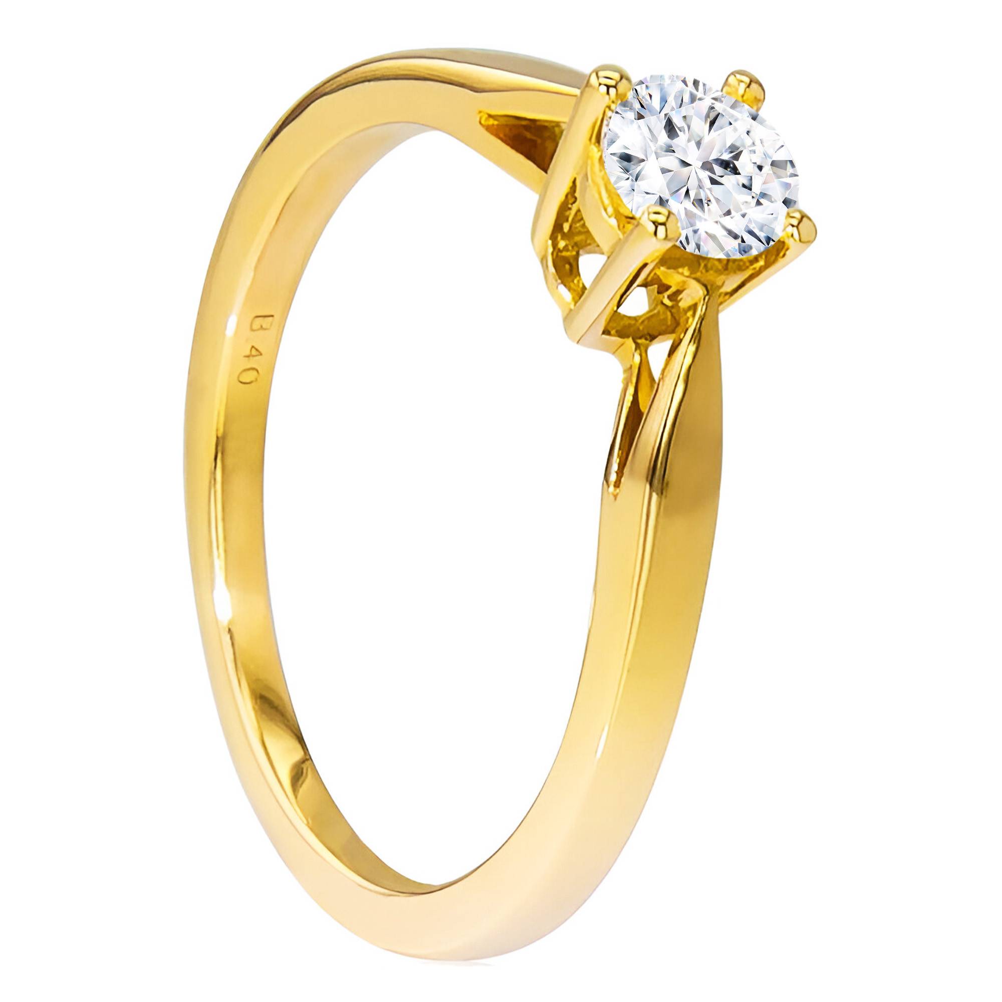 Bague solitaire diamant de synthese 0 70 ct Or Jaune 750