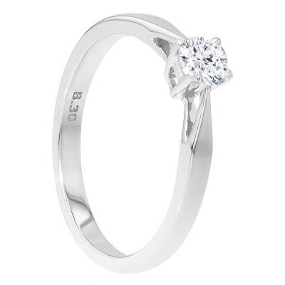 Bague solitaire diamant de synthèse 0,30 ct & Or Blanc 750 - Ocarat