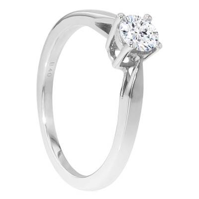 Bague solitaire diamant de synthèse 0,50 ct & Or Blanc 750 - Ocarat