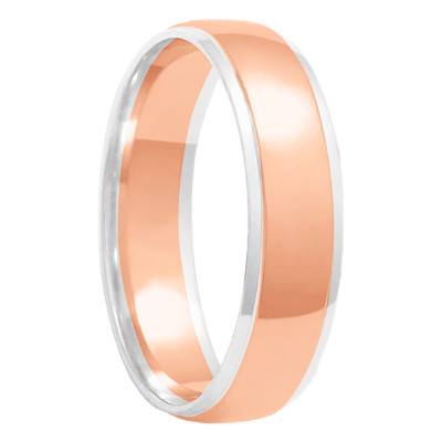 Alliance Demi-Bombée Confort en 2 Ors 750, Largeur de 3 mm à 5 mm - Amore