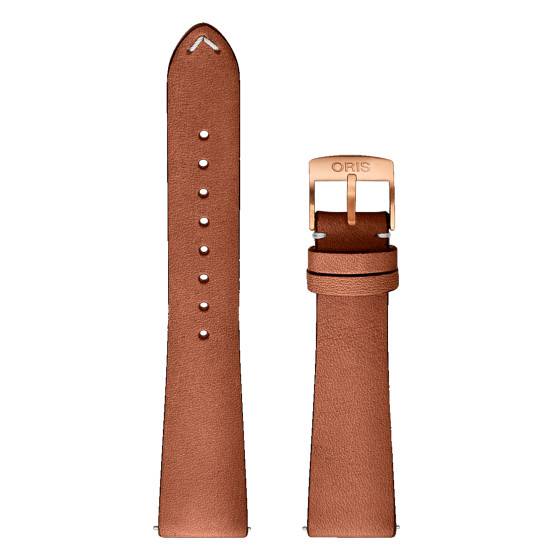 Bracelet de montre cuir marron 20 mm 07 5 20 58BR Oris Ocarat