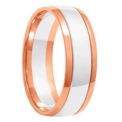 Alliance Demi-Bombée Confort Polié Rainurée en 2 Ors 750, Largeur 4 mm ou 5 mm - Amore
