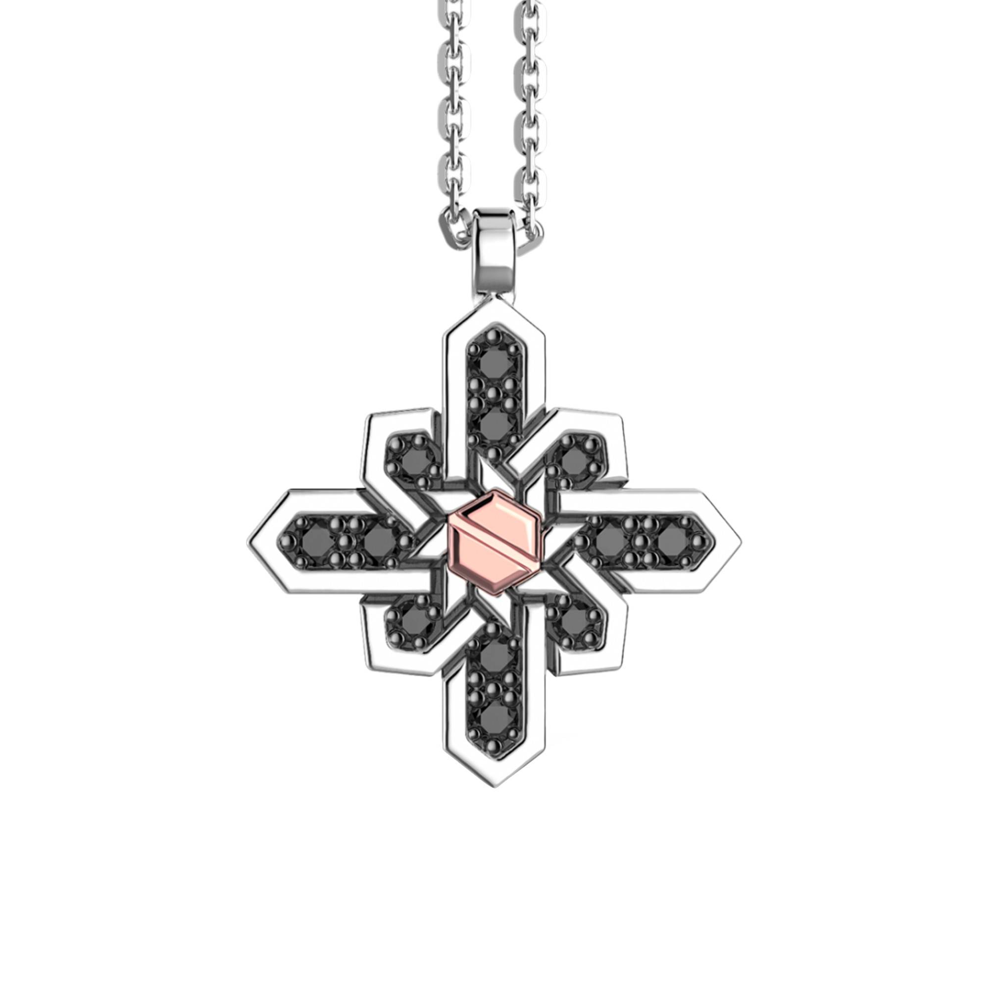 Collier Rose des Vents Argent 925 Spinelles EXC549 Zancan Ocarat