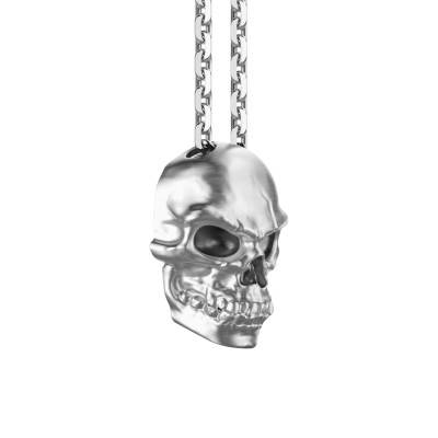 925 Silver Vendetta Skull Necklace 50 cm - EXC512 - Zancan