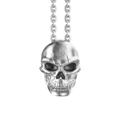 Collier Vendetta Tête de Mort en Argent 925, Longueur 50 cm - EXC512 - Zancan