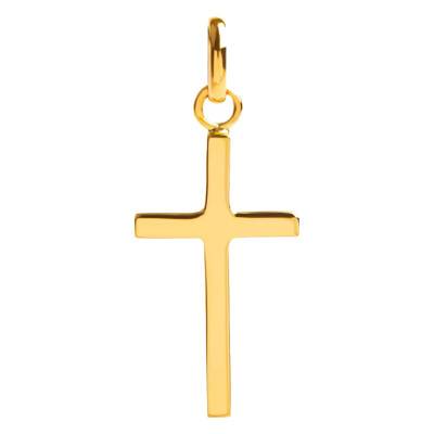 375 or 750 Yellow Gold Square Section Cross, 13 x 28 mm - Emanessence