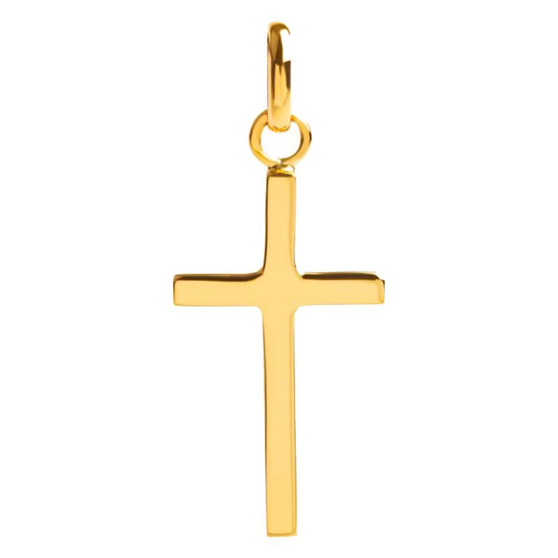 375 or 750 Yellow Gold Square Section Cross, 13 x 28 mm - Emanessence